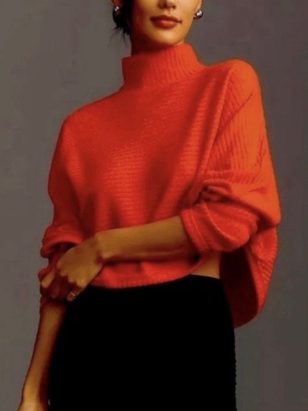 Pilcro Orange Turtleneck Sweater